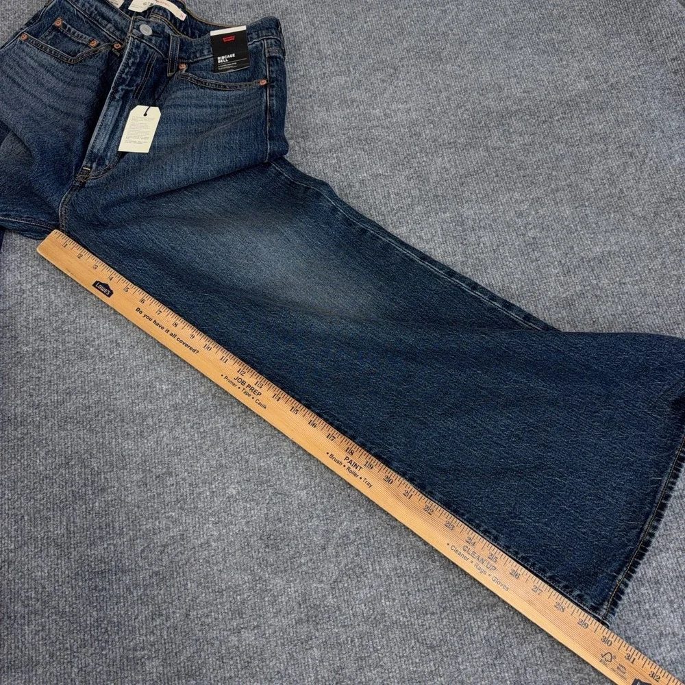 Levis Premium Jean Women 31x30 Ribcage Bell Wide Leg Boot Cut Super High Waist - Picture 4 of 15